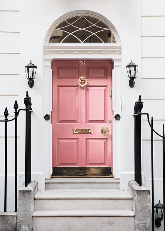 London Pink Door Plakat / Fotografia w Desenio AB (11368)